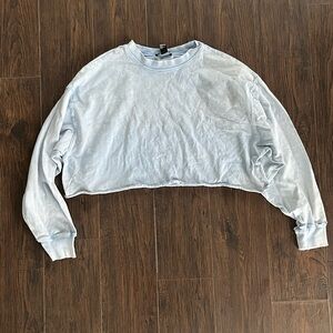 Light Blue Women's Cropped Sweatshirt